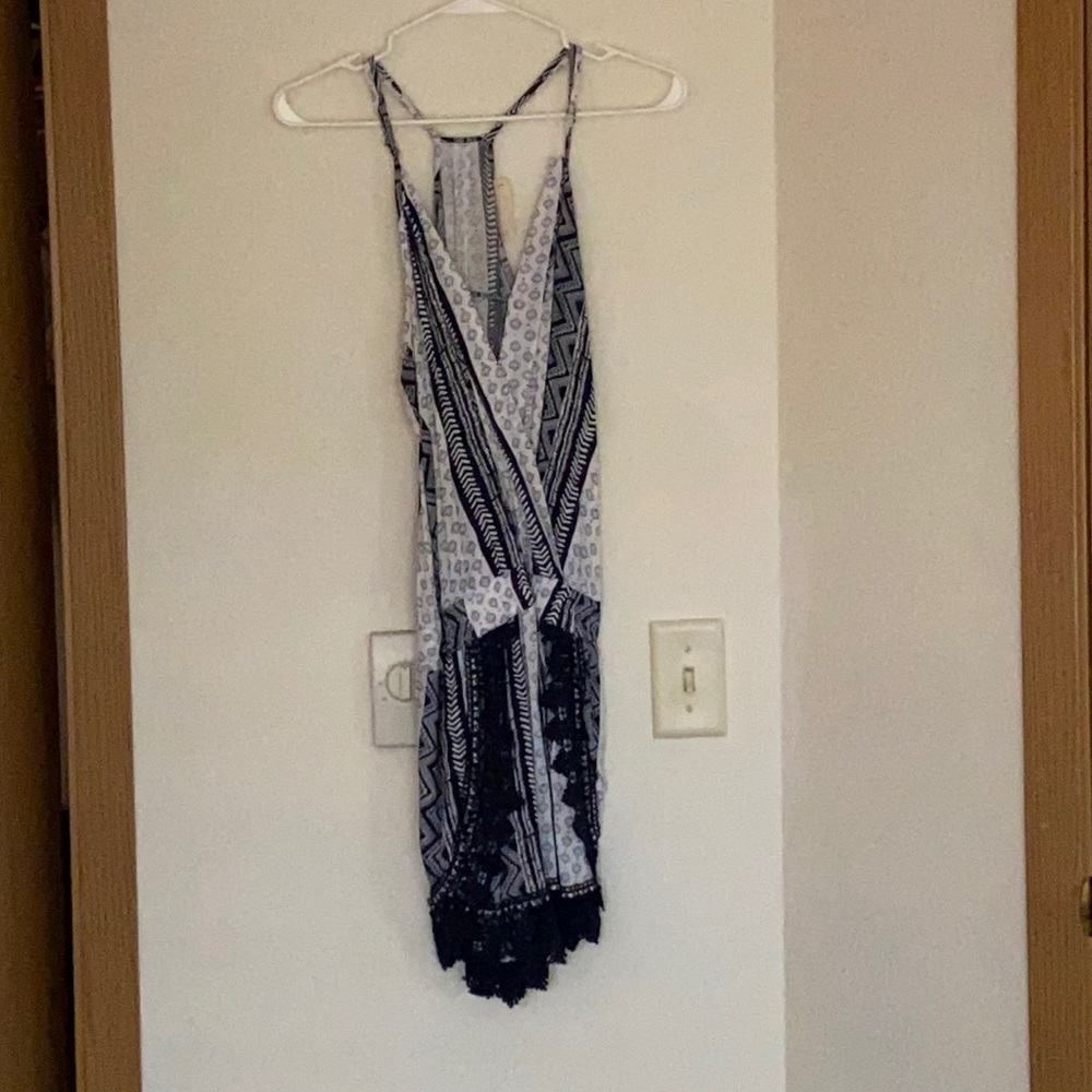 Blue patterned romper